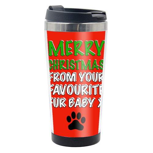 Merry Christmas From Your Favourite Fur Baby - photo water bottle by Adam Regester