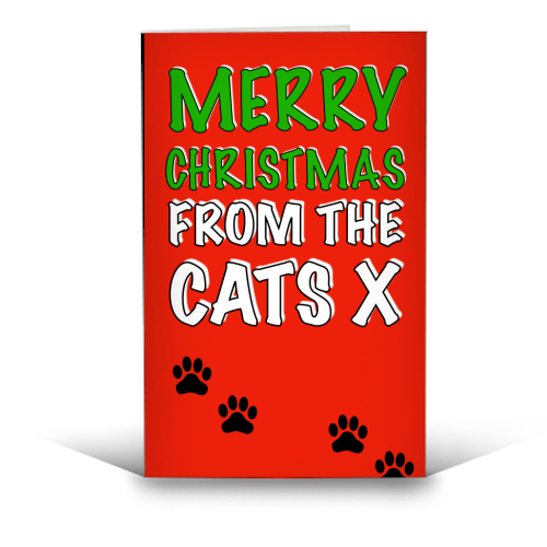 Merry Christmas from the cats - funny greeting card by Adam Regester
