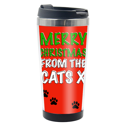 Merry Christmas from the cats - photo water bottle by Adam Regester