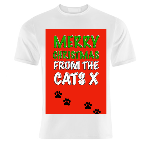 Merry Christmas from the cats - unique t shirt by Adam Regester