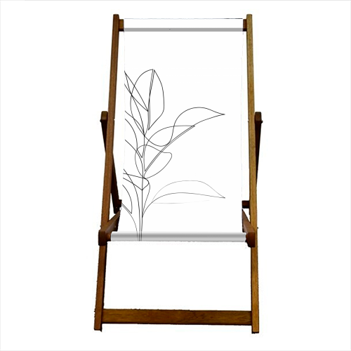 Continuous Line Rubber Plant Drawing - canvas deck chair by Adam Regester