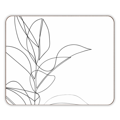 Continuous Line Rubber Plant Drawing - designer placemat by Adam Regester