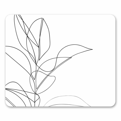 Continuous Line Rubber Plant Drawing - funny mouse mat by Adam Regester