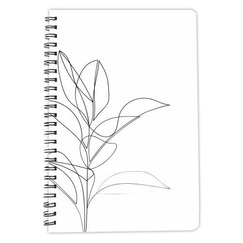 Continuous Line Rubber Plant Drawing - personalised A4, A5, A6 notebook by Adam Regester