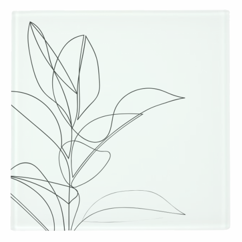 Continuous Line Rubber Plant Drawing - personalised beer coaster by Adam Regester