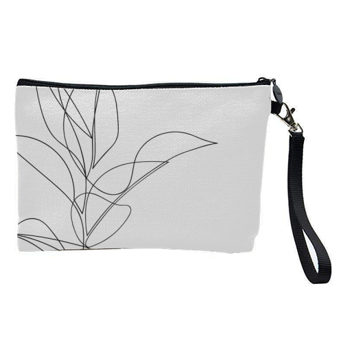 Continuous Line Rubber Plant Drawing - pretty makeup bag by Adam Regester