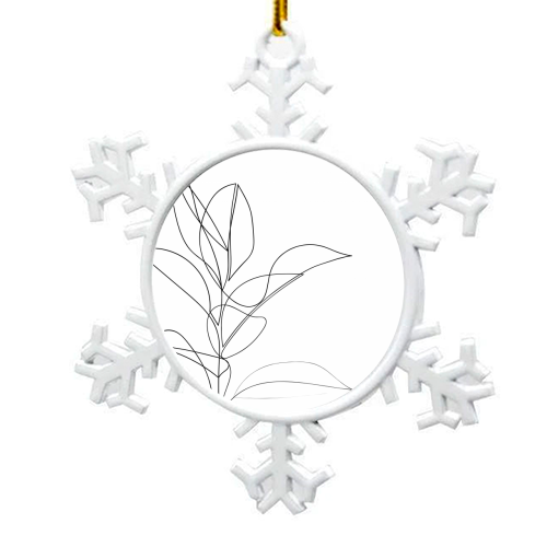 Continuous Line Rubber Plant Drawing - snowflake decoration by Adam Regester