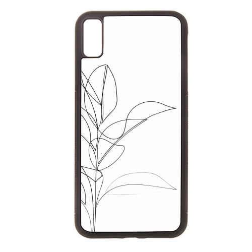 Continuous Line Rubber Plant Drawing - stylish phone case by Adam Regester