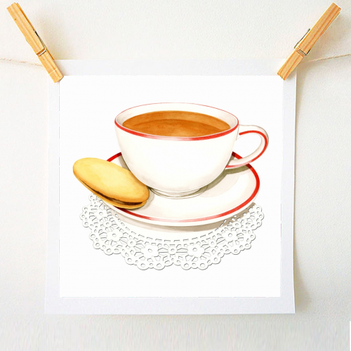 Cup of Tea and a Biccie - A1 - A4 art print by Patricia Shea