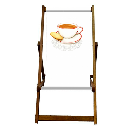 Cup of Tea and a Biccie - canvas deck chair by Patricia Shea
