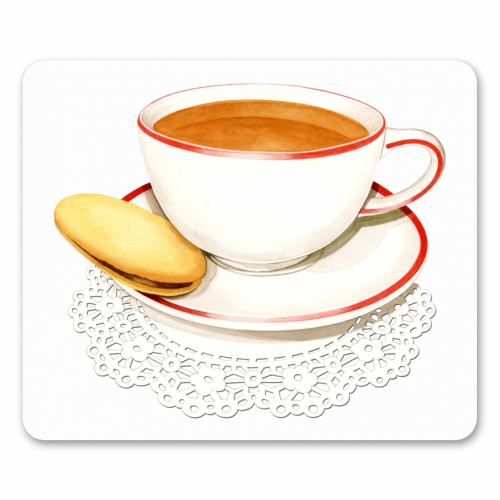 Cup of Tea and a Biccie - funny mouse mat by Patricia Shea