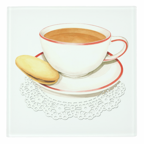 Cup of Tea and a Biccie - personalised beer coaster by Patricia Shea