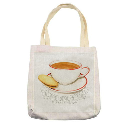Cup of Tea and a Biccie - printed tote bag by Patricia Shea