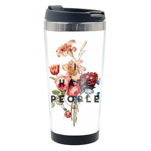I hate people - photo water bottle by The 13 Prints