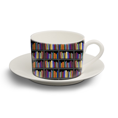 Library - personalised cup and saucer by Sarah Leeves