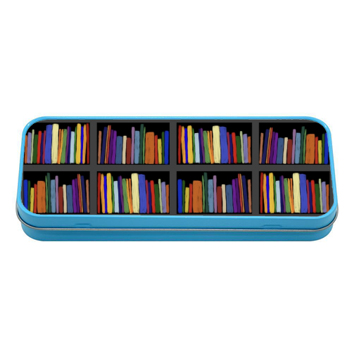 Library - tin pencil case by Sarah Leeves