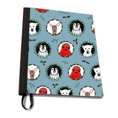 Mistletoe Animals - personalised A4, A5, A6 notebook by Sarah Leeves