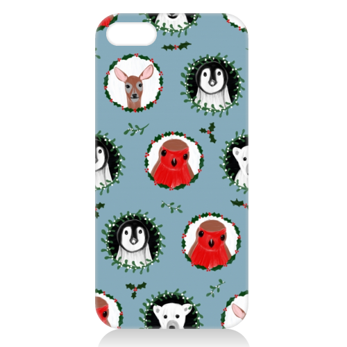 Mistletoe Animals - unique phone case by Sarah Leeves
