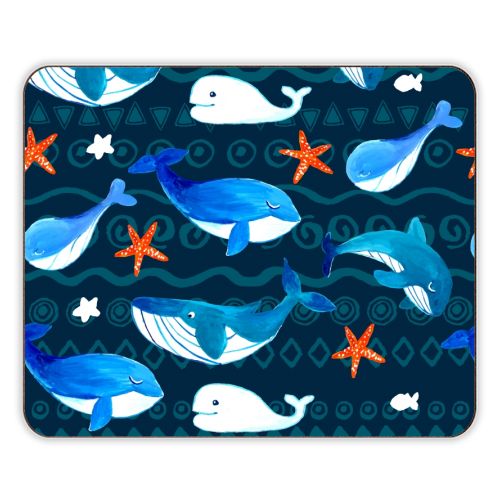 whales pattern - designer placemat by haris kavalla