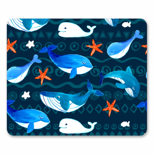 whales pattern - funny mouse mat by haris kavalla