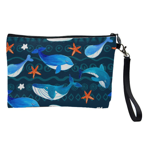 whales pattern - pretty makeup bag by haris kavalla