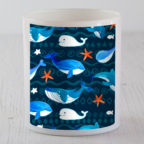 whales pattern - scented candle by haris kavalla