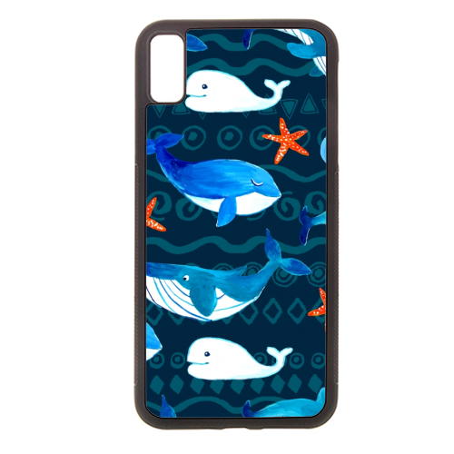 whales pattern - stylish phone case by haris kavalla