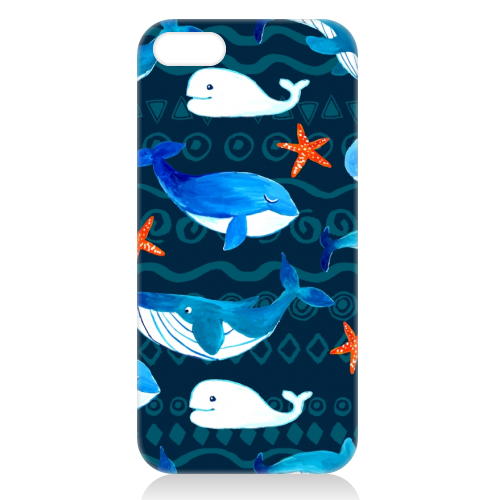 whales pattern - unique phone case by haris kavalla
