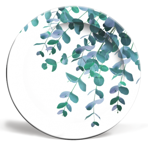 Eucalyptus Teal Blue Green Delight #1 #foliage #decor #art - ceramic dinner plate by Anita Bella Jantz