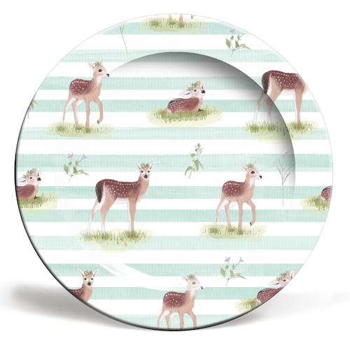 Spring Fawn - ceramic dinner plate by Sarah Leeves