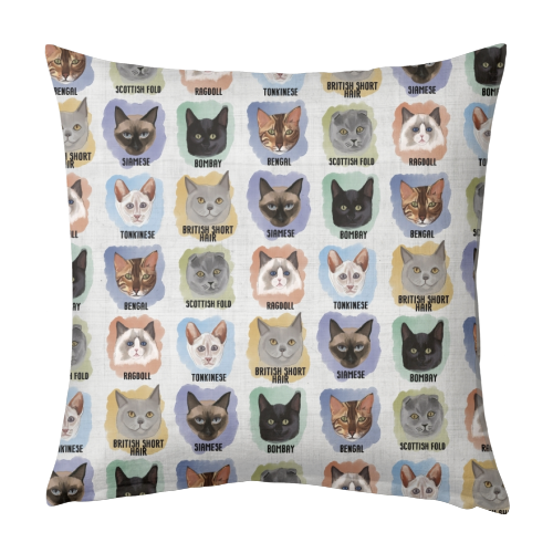 Cats! - designed cushion by Sarah Leeves
