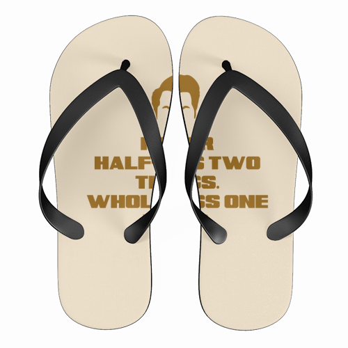 BE MORE RON - funny flip flops by Wallace Elizabeth