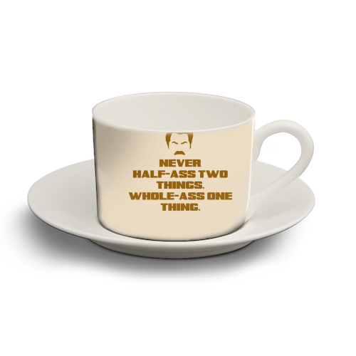 BE MORE RON - personalised cup and saucer by Wallace Elizabeth