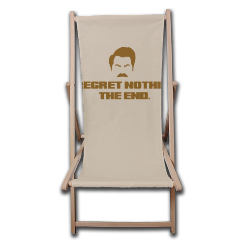 Regret Nothing. The end. - canvas deck chair by Wallace Elizabeth