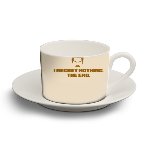Regret Nothing. The end. - personalised cup and saucer by Wallace Elizabeth