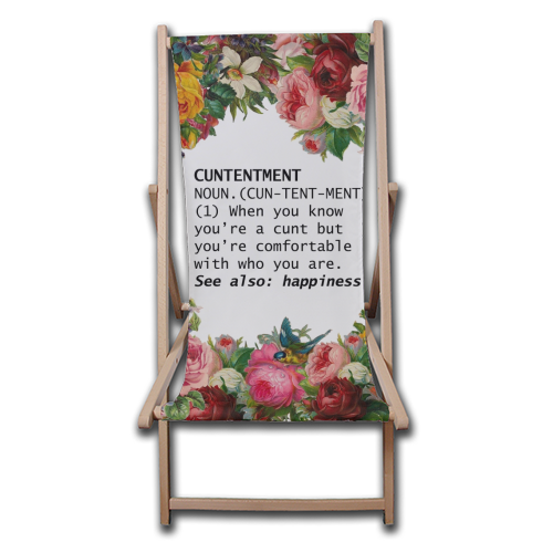 CUNTENTMENT - canvas deck chair by Wallace Elizabeth