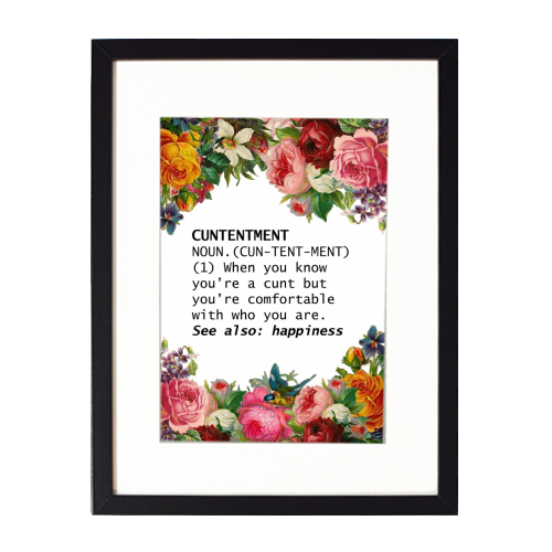 CUNTENTMENT - framed poster print by Wallace Elizabeth