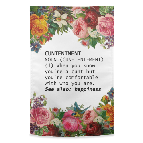 CUNTENTMENT - funny tea towel by Wallace Elizabeth