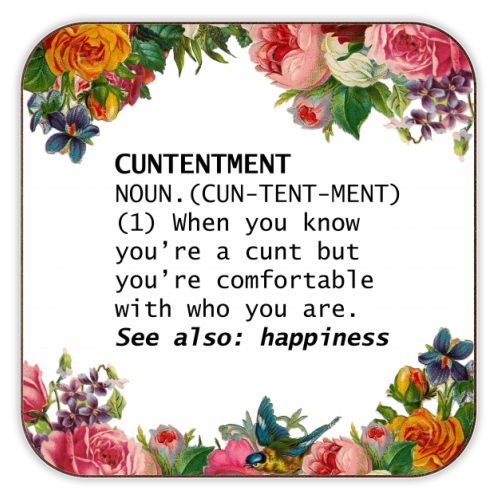 CUNTENTMENT - personalised beer coaster by Wallace Elizabeth