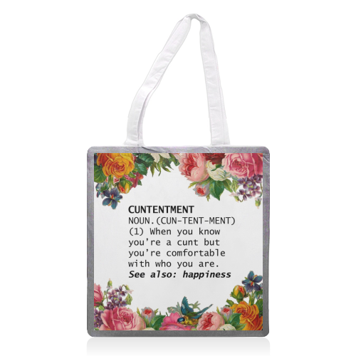 CUNTENTMENT - printed tote bag by Wallace Elizabeth