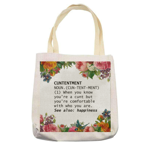 CUNTENTMENT - printed tote bag by Wallace Elizabeth