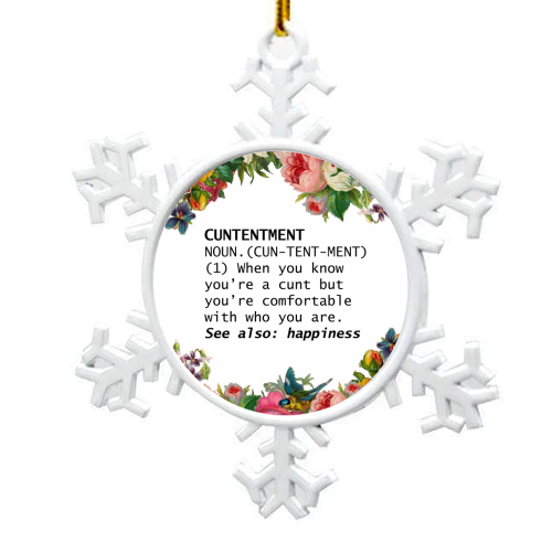 CUNTENTMENT - snowflake decoration by Wallace Elizabeth