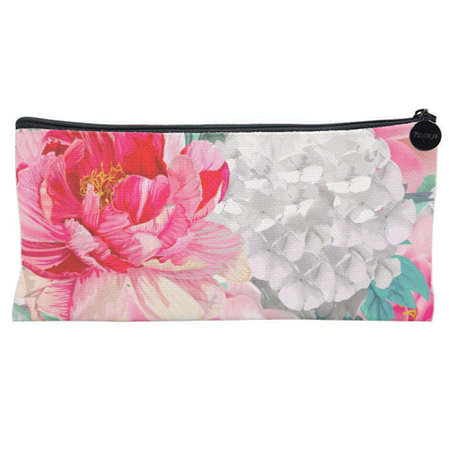multi floral - flat pencil case by haris kavalla