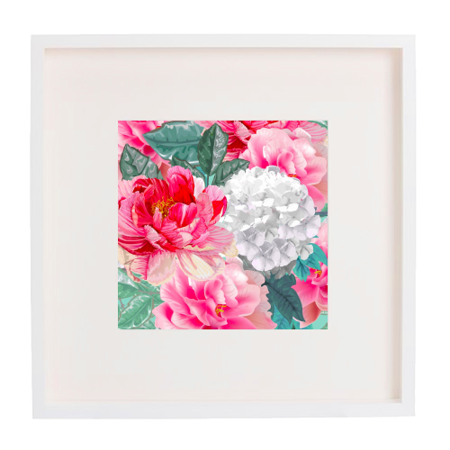 multi floral - framed poster print by haris kavalla