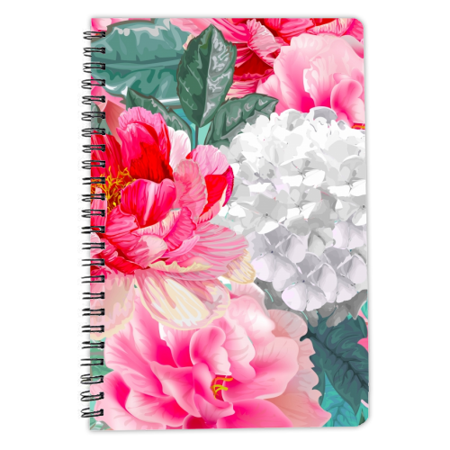 multi floral - personalised A4, A5, A6 notebook by haris kavalla