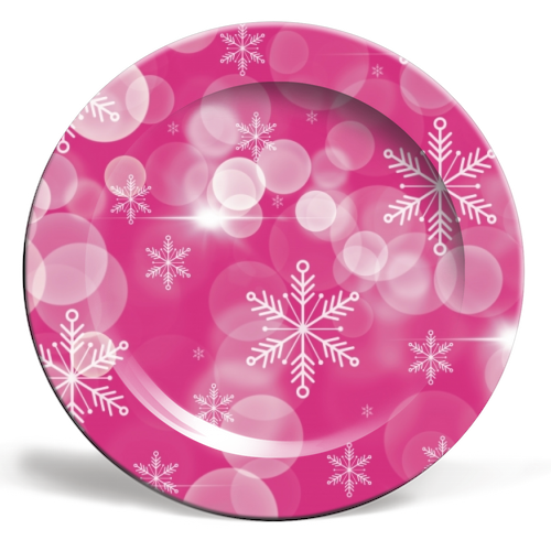 Magical snowflakes - ceramic dinner plate by Cheryl Boland