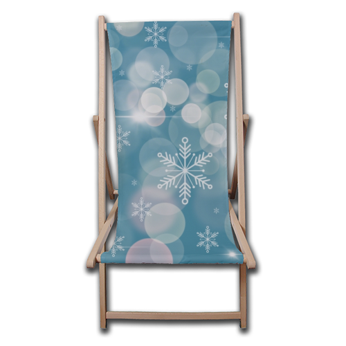 Magical snowflakes - canvas deck chair by Cheryl Boland