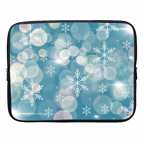 Magical snowflakes - designer laptop sleeve by Cheryl Boland