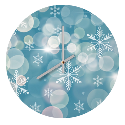 Magical snowflakes - quirky wall clock by Cheryl Boland