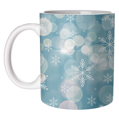 Magical snowflakes - unique mug by Cheryl Boland